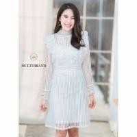 ราคา เดรส ลูกไม้สีขาว ลายฉลุ มือสอง (2285064693)