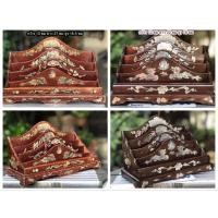 ราคา Vintage Mother of Pearl Inlayed Document Box Letter Holder กล่องวางของ ที่ใส่ซองจดหมาย 4 ช่อง ไม้แท้ฝังมุกลายมังกร (23967531581)