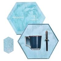 ราคา +แก้วสีดําบริสุทธิ์ Byzantine Lia WEDGWOOD ปากกาอัญมณีใหม่แจ็คเก็ตทอง Parker wedgwood ชุด IM VYQG (49153970657)