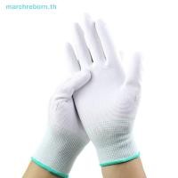 ราคา # Marchreborn.th # 1 คู่ถุงมือป้องกันไฟฟ้าสถิต Anti Static ESD ถุงมือทํางานอิเล็กทรอนิกส์ pu เคลือบปาล์มเคลือบนิ้ว PC Antiskid สําหรับป้องกันนิ้ว (56005788193)