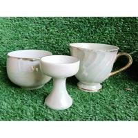 ราคา ชุดแก้วชา กาแฟเคลือบมุกงานญี่ปุ่น (42911210846)