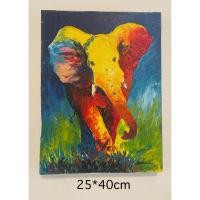 ราคา ภาพวาดช้าง สีอคิลิค บนผ้าแคนวาส ขนาด 30*40cm (47803046808)