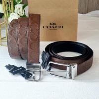 ราคา Coach 91309 Skinny Buckle Cut-to-size Reversible Dress Belt 32mm เข็มขัดผู้ชาย