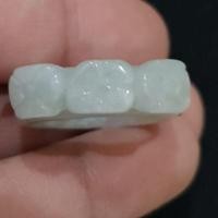 ราคา แหวนหยกแท้ หยกเก่า (Natural jadeite ring) size 6.5 (2414491381)