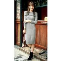 ราคา ชุดเดรสไหมพรมคอปาด uniqlo (17992330181)