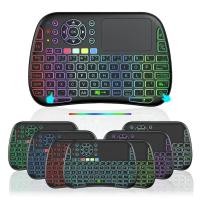 ราคา M9 Smart Wireless Mini Keyboard Bluetooth-compatible 2.4g Dual Mode Touchpad Colorful Backlight Keyboard (23677459235)
