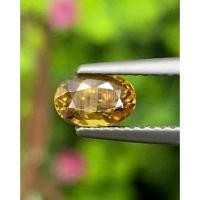 ราคา พลอย บุษราคัม yellow sapphire 1.00 กะรัต (Cts.) ดิบ (Unheated) พร้อมใบเซอร์ พลอยแท้ (14595700976)
