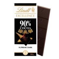 ราคา 100 กรัม Lindt Excellence ลินด์ เอ็กซ์เซลเลนซ์ ดาร์ค ช็อคโกแลต Dark Cocoa Chocolate 90% (22744257212)