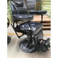 ราคา เก้าอี้ตัดผมชาย รุ่น504วินเทจหนังดำ โครงดำ (26122970554)