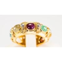 ราคา (R75 ชื่อแบบ “มณฑา”) : แหวนทรงพิรอดพลอยนพเก้าประดับพลอย "บุษราคัม" (Yellow Sapphire) (8959027782)