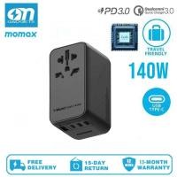 ราคา Momax UA16 Travel Adapter Gan 140W 1-W ยูนิเวอร์แซล 4 พอร์ตและสาย USB-C (55755837591)