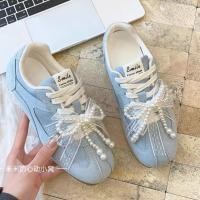 ราคา Hot Sale#Lace Shoelace German Training Shoes Ballet Style Yellow gazelle White Ribbon Decorated Detachable Pearl Butterfly Shoe Buckle5ya 3HKP (49005524910)