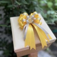 ราคา โบว์ติดของขวัญโบว์เหลืองติดชะลอมถวายพระ/ติดของขวัญกระเช้า12*18cm/ปลีก-ส่ง (6415792434)
