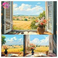 ราคา Pl ทิวทัศน์ทุ่งนอกหน้าต่าง 5D DIY เพชรทาสีคริสตัลรอบฝังเพชรชุดเพชรน้ําเพชรภาพวาดตกแต่งบ้าน 30x40 ซม. (27653959291)