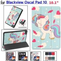 ราคา กรณีแท็บเล็ตสําหรับ Blackview Oscal Pad 10 10.1 นิ้ว (2023) Magnetic Flip Casing Leather Stand Case PU Tir-fold chaster hard shell (29975402111)