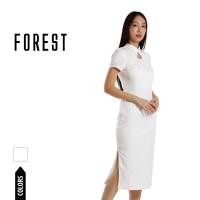 ราคา Forest Dress Perempuan Forest Ladies Jacquard Midi Side Slit Cheongsam Dress - 885095 (53354642395)