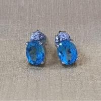 ราคา Aunya Jewelry ต่างหูพลอยแท้ บลูโทพาส (Blue Topaz Earrings) (8503306314)
