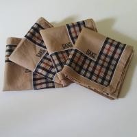 ราคา ผ้าเช็ดหน้า แบรนด์ DAKS Classic (ขายรวม 4 ผืน) Handkerchief ผ้าฝ้าย 100% ของแท้ ของมือสอง (28401782373)