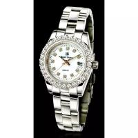 ราคา Royal Crown นาฬิกาข้อมือผู้หญิง สายสแตนเลสชุบทอง ประดับเพชร cz อย่างดี รุ่น 3662L (สี Silver) (7360563951)