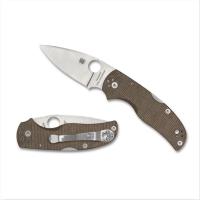 ราคา Spyderco Native 5 Brown Canvas Micarta 2.95in Satin Drop Point Blade SPC41MPCW5 (44803415534)