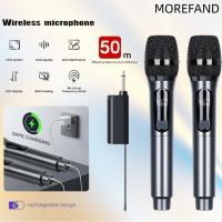 ราคา MOREFAND 108ไมโครโฟน ไมค์ไร้สาย ไมค์ ลอย ไร้ สาย ไมค์ลอย ไมค์ลอยเสียงดี ไมค์ลอยไร้สายคู่ ไมค์คาราโอเกะ ไมโครโฟนแ (22179784975)