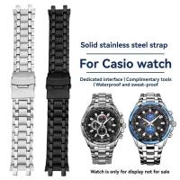 ราคา EF-539 สายนาฬิกาสร้อยข้อมือสแตนเลสสําหรับ Casio Edifice 5118 Series | เข็มกลัดเว้า-เว้า-เว้าปรับระดับได้ | สายโลหะทนทาน MT3F (55604041255)