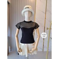 ราคา New Arrival. แขนสั้น คอกลม มุ้งกากเพชร ตาราง ตัวเสื้อ ใช้ผ้าเรยอน อก30-38" ยาว20" งานจริงสวยตรงปก (27084456615)