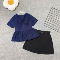 ราคา Set เสื้อเบลาส์ตุ๊กตาเด็กแขนสั้นผู้หญิงขนาดใหญ่พร้อมกระโปรงสีกากี A-Line เอวสูงอ่อนเยาว์ - SET(A315+CV11) (47500166396)