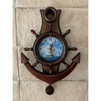 ราคา นาฬิกาแขวนลายไม้รูปสมอเรือ ตบแต่งบ้าน ห้องนอน ห้องรับแขก(ลูกตุ้มไม่แกว่งเองอัตโนมัติ) (2301929851)