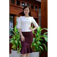 ราคา เสื้อไหมลาว รุ่นคอป้ายดอกไม้กระดุมข้างสวยน่ารักมากค่ดสินค้านำเข้าจากเวียงจันทร์% (7252510171)