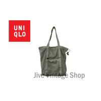 ราคา กระเป๋า UNIQLO tote bag เป็นกระเป๋าตาข่าย seethrough ปากหูรูด สีเขียวทหาร unisex น่ารัก มือสอง สภาพดีจากตุ้ญี่ปุ่น (26608357192)