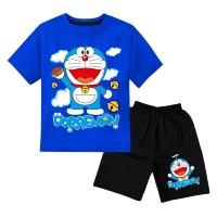 ราคา KATUN ชุดเสื้อยืดเด็กชายพร้อมโดราเอมอนโมติฟ อายุ 1-10 ปี เนื้อผ้าฝ้ายพรีเมี่ยม สกรีน DTF กางเกงสีดํา (27661824138)