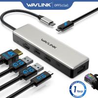 ราคา Wavlink 6-IN-1 USB C Dock USB C ถึง HDMI Docking Station 10Gbps USB3.1 4K HDMI 100W PD IN 2.5G RJ45 เหมาะสําหรับ MacBook iPad Dell HP Lenovo Asus Acer (27515742709)