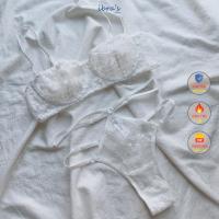 ราคา ชุดชั้นในซีทรูลูกไม้ปักสีขาวเซ็กซี่ของ ไอบรา เสื้อชั้นในไร้โครงไม่บุฟองน้ํา กางเกงในรัดตัวสะโพกเซ็กซี่ ก61 (21296471587)