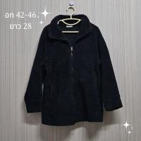 ราคา เสื้อกันหนาวเฟอร์เทียมขนแกะสีดำ มีฮู้ด แบรนด์ STL (41774705692)