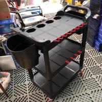 ราคา รถเข็นเครื่องมือช่าง Detailing Tool Cart *** ถังข้างรถ 2 ใบ รุ่นใหม่ล้อสีแดง *** (3837266305)