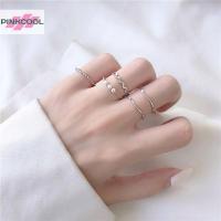 ราคา Pinkcool 5 ชิ้น/เซ็ตแฟชั่นเครื่องประดับแหวนชุดโลหะ Hollow รอบเปิดผู้หญิงแหวนนิ้วสําหรับสาว Lady Party ของขวัญแต่งงานร้อน (28409914037)