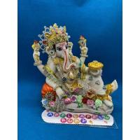 ราคา พระพิฆเนศ4กรปางนั่งเอกเขนกเสวยสุขถือขนมลาดูองค์เนื้อเรซิ่นขนาดหน้าตัก5นิ้วแต่งองค์สวยงาม (18602707529)