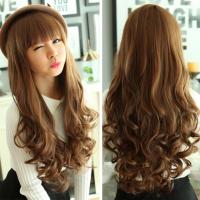 ราคา พร้อมส่ง!!! วิกผมดัดลอนยาว หน้าม้า (697564300)