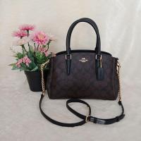 ราคา COACH F29434IM/Brown/BlackCoach สะพายครอสบอดี้ ทรงถังเล็กลายซีน้ำตามเข้ม (6038535082)