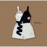 ราคา Wila brand จั๊มสูทขาสั้น สีทูโทน มาพร้อมเข็มขัด sz.s มือ1ป้ายห้อย (18203621370)