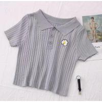 ราคา เสื้อครอปโปโลคอปกแขนสั้น (3652546627)