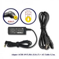 ราคา Adapter ACER อแดปเตอร์ ACER Aspire one 756 ZG5 D150 D250 D255 D257 D260 D270 19V หัว 5.5*1.7 mm (50805935131)