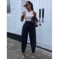 ราคา กางเกงบาร์เรล zara, กางเกงยีนส์ zara, กางเกงยีนส์บอลลูน zara, ลูกโป่งยีนส์, กางเกงยีนส์สีดําล้าง (40874742937)