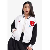 ราคา ใหม่พร้อมป้าย COLORBOX Hello Kitty Oversize Varsity Jacket Off White (44652689829)