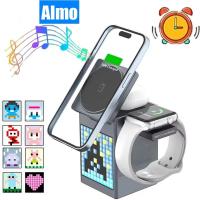 ราคา 6 in 1 Multi-function DIY จอแสดงผลดิจิตอลเครื่องชาร์จไร้สายพร้อมนาฬิกาปลุกลําโพงโทรศัพท์แท่นชาร์จไร้สาย (47004292734)