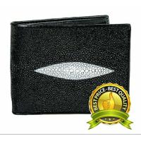 ราคา Super vIntage กระเป๋าสตางค์ ทรงใบสั้น สำหรับผู้ชายStingray Leather Wallet Brown or Black Leather Sea Life Gif (7068158424)