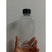 ราคา ขวดพลาสติกใส ฝาสีดำ ทรงแบน ขนาด 250ml. (100 ขวด) (46404882522)