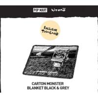 ราคา พร้อมส่ง จากไทย ผ้าห่ม Hirono Carton Monster Blanket BLACK & GREY | Hirono Bangkok Art Exhibition ของแท้ POPMART (28307495073)