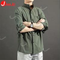 ราคา JEEJA เสื้อผ้าลินินเสื้อแขนสั้นชายปกเสื้อผ้าฝ้ายและผ้าลินินแขนสั้น (7991030427)